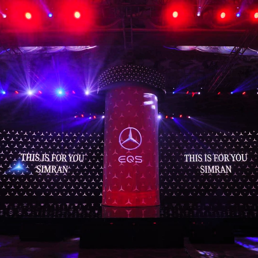 Mercedes-Benz-EQS-launch-India-PMG-2.jpg Mercedes-Benz launches the latest EQS with text displaying This is for you Simran.